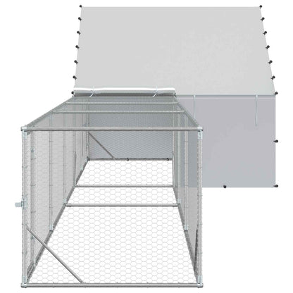 Hühnerstall Mit Dach Und Hof 2 Stk. Silber