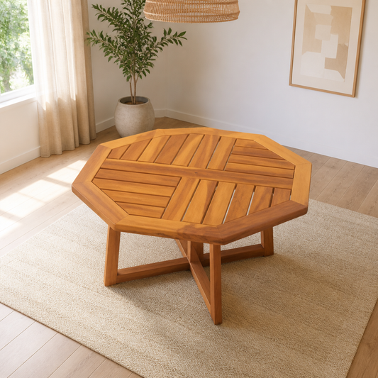 Tischplatte vidaXL aus Akazie Massivholz, 50x50x2 cm, achteckig