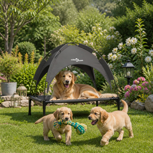 Hundebett Braun aus Stahl von vidaXL, 62 x 48 x 61 cm
