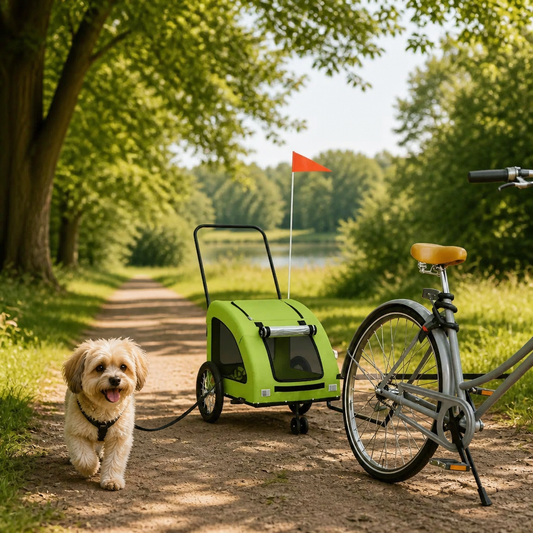 Fahrradanhänger Hunde Grün Oxford-Gewebe und Eisen
