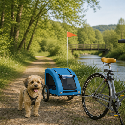 Fahrradanhänger Hunde Blau Oxford-Gewebe und Eisen