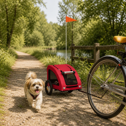 Fahrradanhänger Hunde Rot Oxford-Gewebe und Eisen