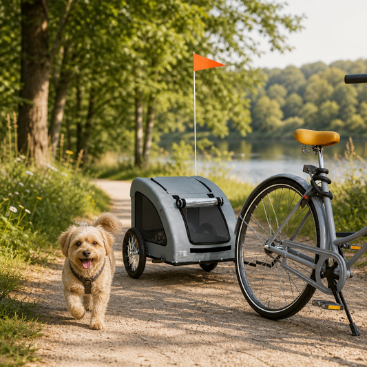 Fahrradanhänger Hunde Grau Oxford-Gewebe und Eisen