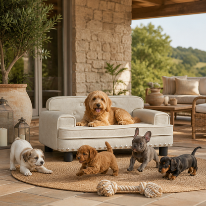 vidaXL Hundebett Creme aus Samt 70x45x30 cm für Hunde