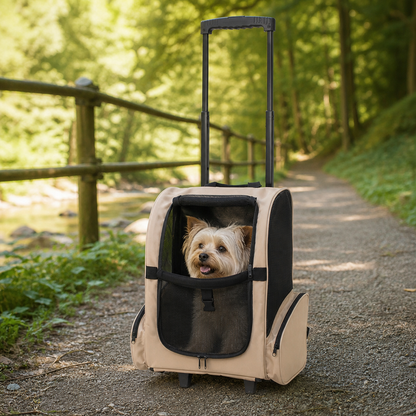 Trolley für Haustiere 3-in-1 Faltbar Sandfarben