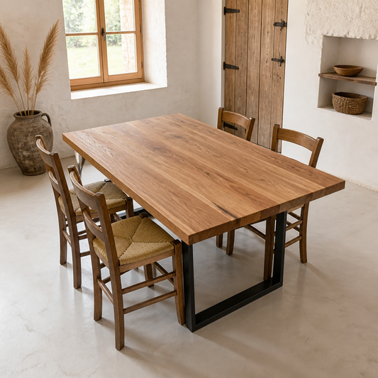 Tischplatte aus Massivholz Akazie, rechteckig 90x80 cm, 2,5 cm Dicke, Holzmaserung sichtbar