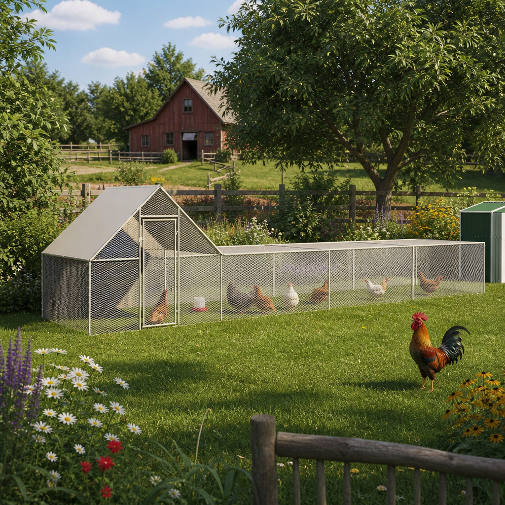 Hühnerstall 8x2x2 m Verzinkter Stahl