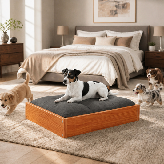 Hundebett aus Massivholz Kiefer in Wachsbraun, 51,5 x 44 x 9 cm – vidaXL