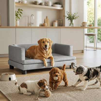 Hundebett Hellgrau Samt 80x45x30 cm vidaXL Hundebetten.