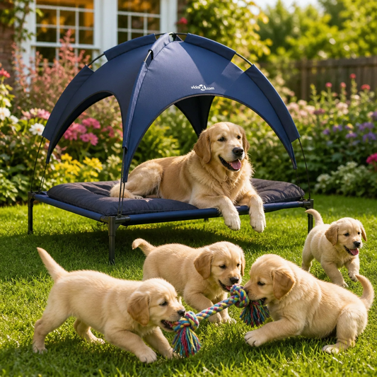 Hundebett vidaXL Stahl Marineblau, 90 x 81 x 80,5 cm, Metallrahmen