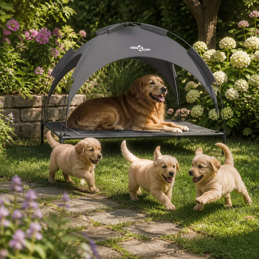 Hundebett vidaXL 104 x 86 x 84,5 cm Stahl Braun für Hunde