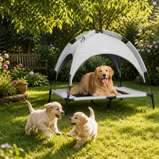Hundebett VidaXL Silber-Grau, 92×77×82,5 cm, Stahlrahmen