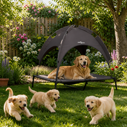 Hundebett Braun 92 x 77 x 82,5 cm Stahlrahmen von vidaXL