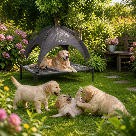 Hundebett vidaXL aus Stahl in Braun, 63 x 49,5 x 60 cm