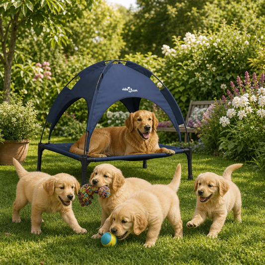 vidaXL Hundebett 63 x 49,5 x 60 cm Stahl Marineblau