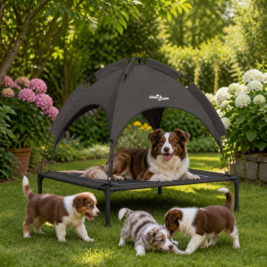 Hundebett aus Stahl Braun, 71×64×71 cm, vidaXL