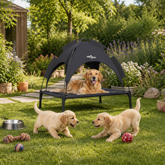 Hundebett 63 x 49,5 x 60 cm aus Stahl Schwarz von vidaXL