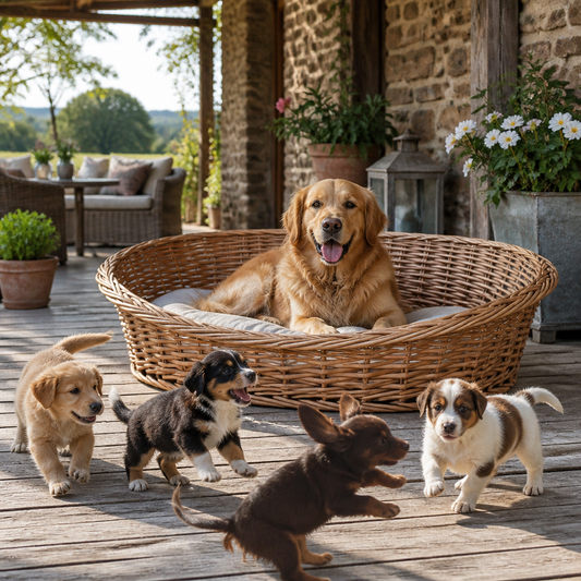 Hundebett aus Weide Natur 90 cm, ovaler Korb vidaXL