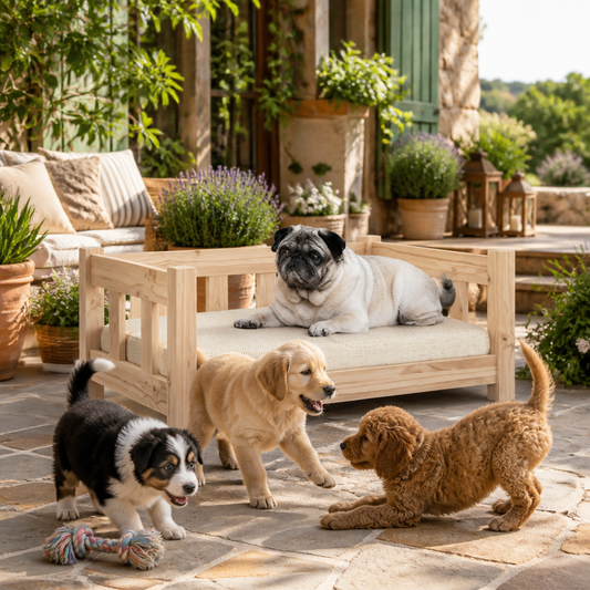 Hundebett aus Massivholz Kiefer, 65,5x50,5x28 cm, vidaXL