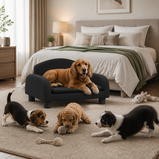 Hundebett Schwarz 50x40x30 cm Stoff vidaXL – kompakte, bequeme Liegefläche.