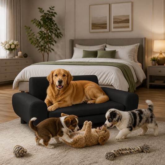 Hundebett Schwarz Samt 70x45x33 cm vidaXL Hundebetten