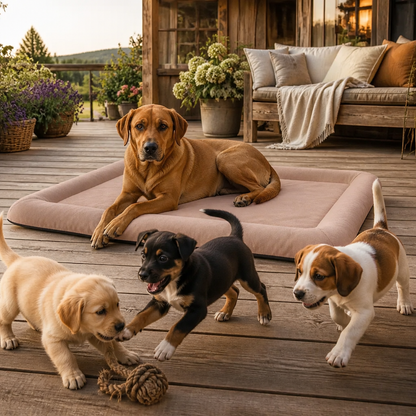 Hundebett XL Beige von vidaXL – großes rechteckiges Hundebett
