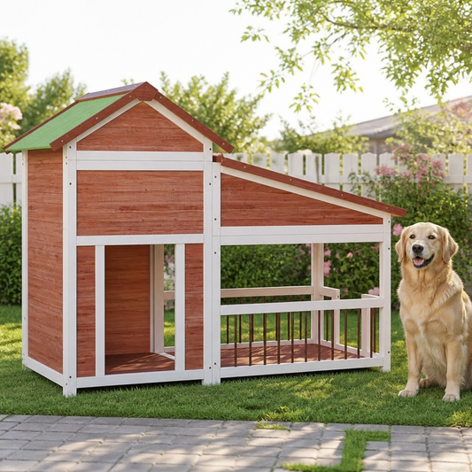 Hundehütte Mokka 143x60,5x109 cm Massivholz Kiefer – vidaXL Hundezwinger & -ausläufe