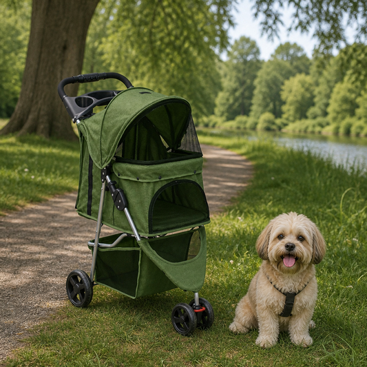 Hundewagen Faltbar Grün 80x46x98 cm Oxford-Gewebe
