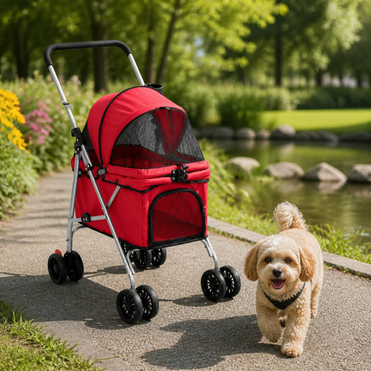 Hundewagen Faltbar Rot 76x50x100 cm Oxford-Gewebe