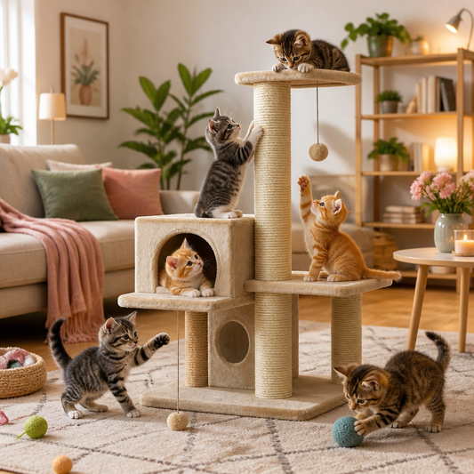 Katzen-Kratzbaum, 8x25 cm, beige sisal scratching post