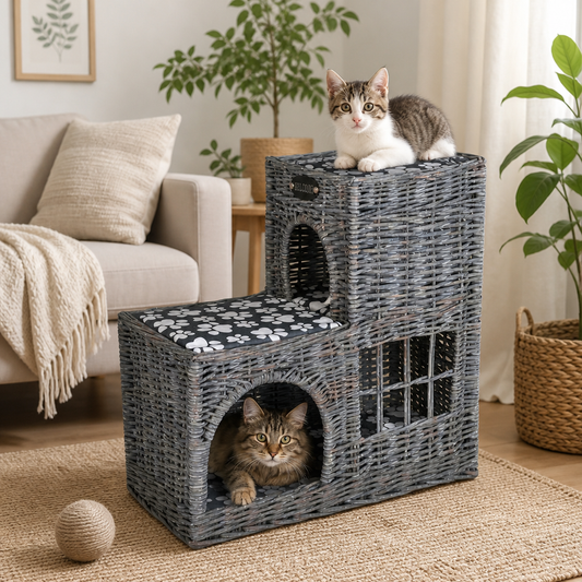 Kuschelhöhle für Katzen Haustiere mit Kissen Weide