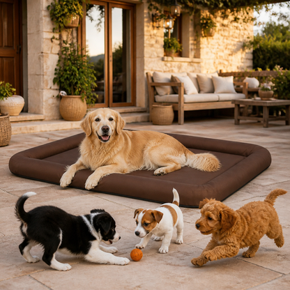 Hundebett Größe L Braun von vidaXL – rechteckiges braunes Hundebett mit gepolstertem Rand
