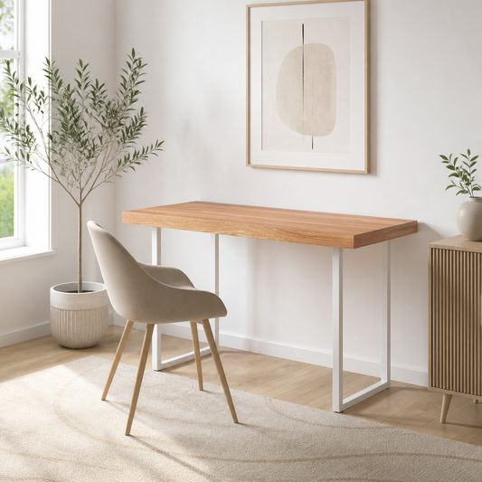 Tischplatte Hellbraun 80x50x(2-6) cm Massivholz Eiche Behandelt