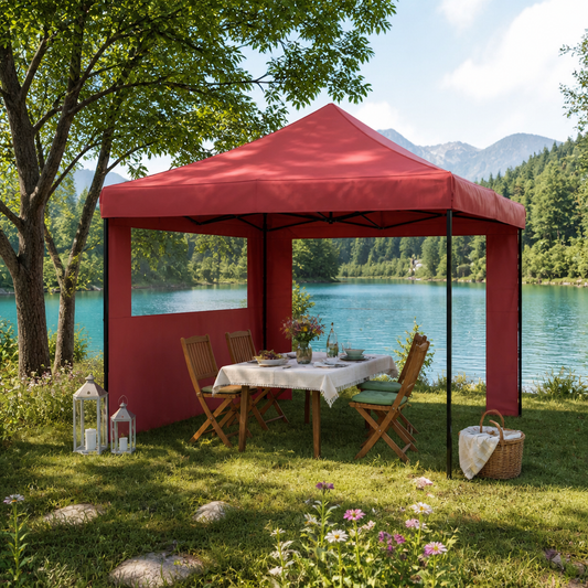 Party-Zelt 292 x 292 x 315 cm Bordeauxrot Oxford-Stoff