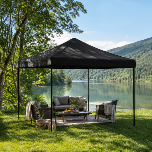 Party-Zelt 292 x 292 x 315 cm Schwarz Oxford-Stoff