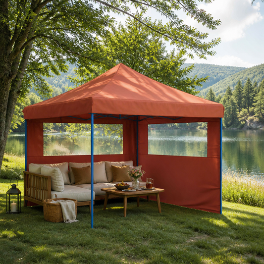 Party-Zelt 292 x 292 x 315 cm Terrakotta Oxford-Stoff
