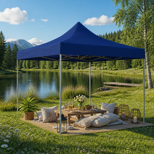 Party-Zelt 291 x 291 x 315 cm Blau Oxford-Stoff