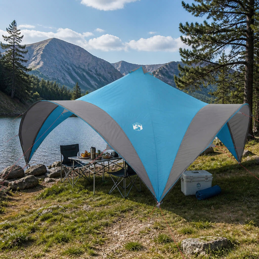 Party-Zelt Blau 600 x 600 x 400 cm Polyester und Stahl