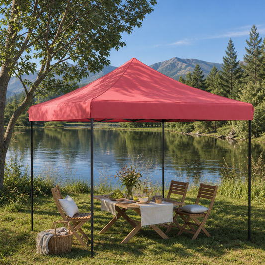 Party-Zelt 292 x 292 x 315 cm Bordeauxrot Oxford-Stoff