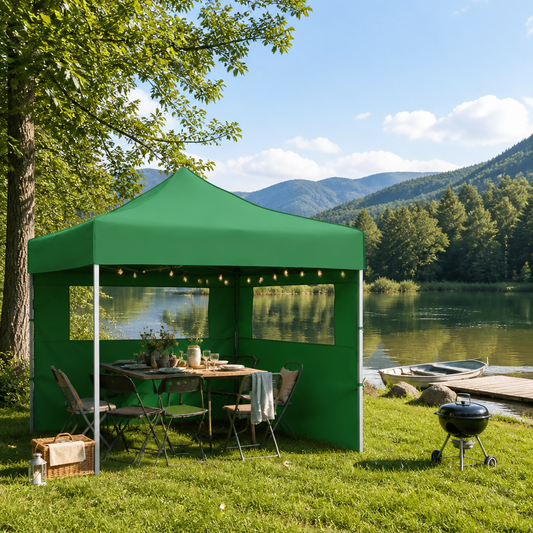 Party-Zelt 292 x 292 x 315 cm Grün Oxford-Stoff