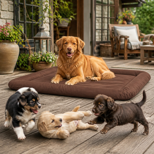 Hundebett XL Braun von vidaXL - rechteckiges Hundebett mit gepolstertem Rand