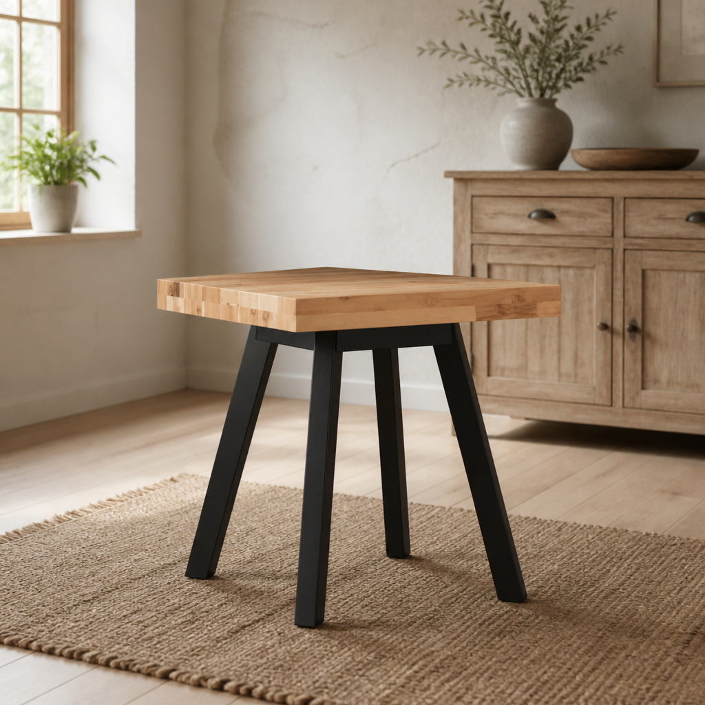Tischplatte Quadratisch 40x40x4 cm Massivholz Akazie, natürliche Maserung.
