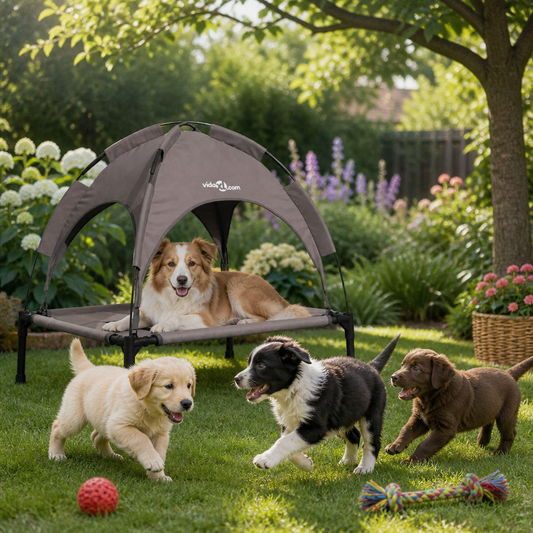 Hundebett Braun 76×62×70,5 cm aus Stahl von vidaXL.