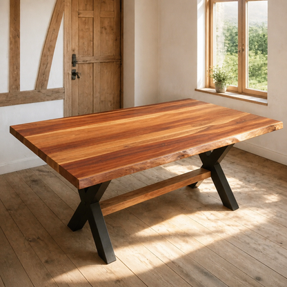 Tischplatte Massivholz Akazie, 25-27 mm stark, 60x70 cm, natürlicher Holzton