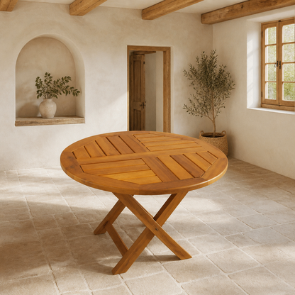 Tischplatte Rund Ø50x2 cm aus Massivholz Akazie von vidaXL