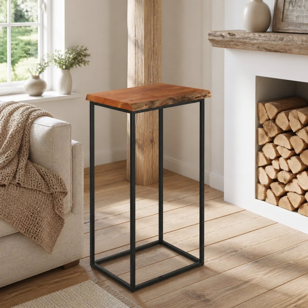 Set aus zwei Tischplatten aus Akazie Massivholz mit Baumkante, 40×40 cm, 2,5 cm Dicke, vidaXL