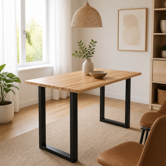 Tischplatte Rechteckig 100x50x2 cm Massivholz Akazie, naturfarbene Holzoberfläche