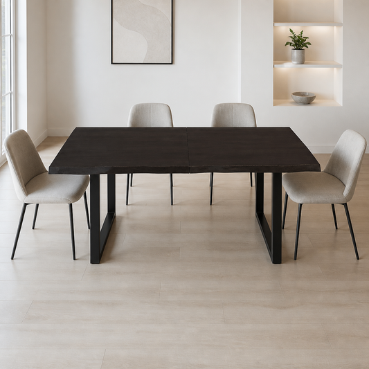 Tischplatte Dunkelbraun aus Massivholz Eiche, 160x60 cm, 2-4 cm dick