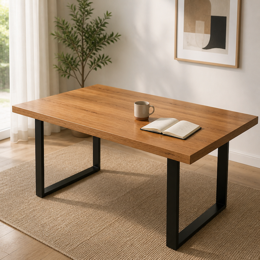 Tischplatte Hellbraun aus Massivholz Eiche, 100x40 cm, Dicke 2–6 cm.