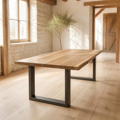 Tischplatte Massivholz Akazie, 80x50-60x3,8 cm, vidaXL – naturfarbene Holzmaserung
